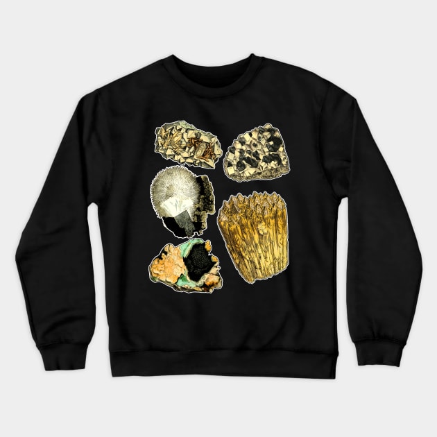 Rocks Minerals | Crystals Geodes Geology Crewneck Sweatshirt by encycloart